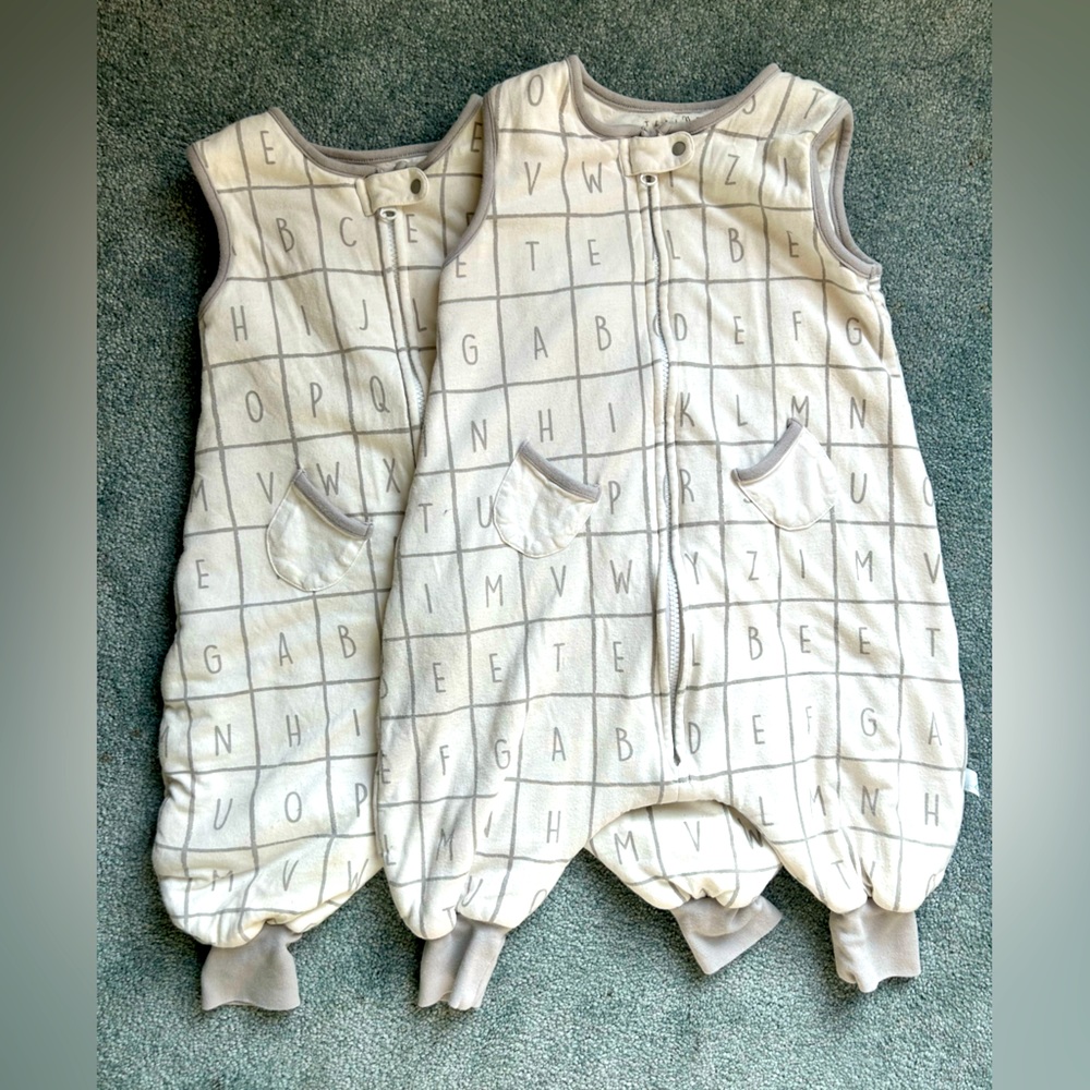 12 to 24 months TealBee footed wearable blanket